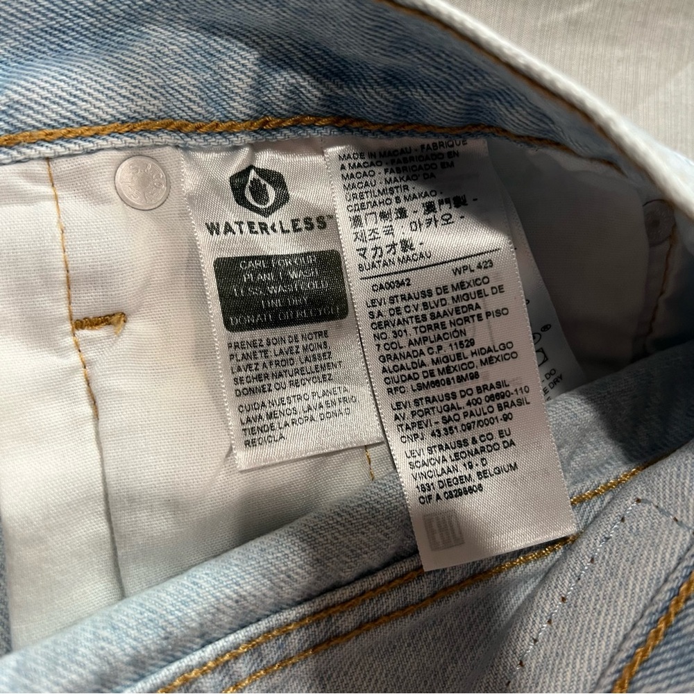 Levi's Blue Jean Shorts Distressed High-Waisted - Picture 5 of 5